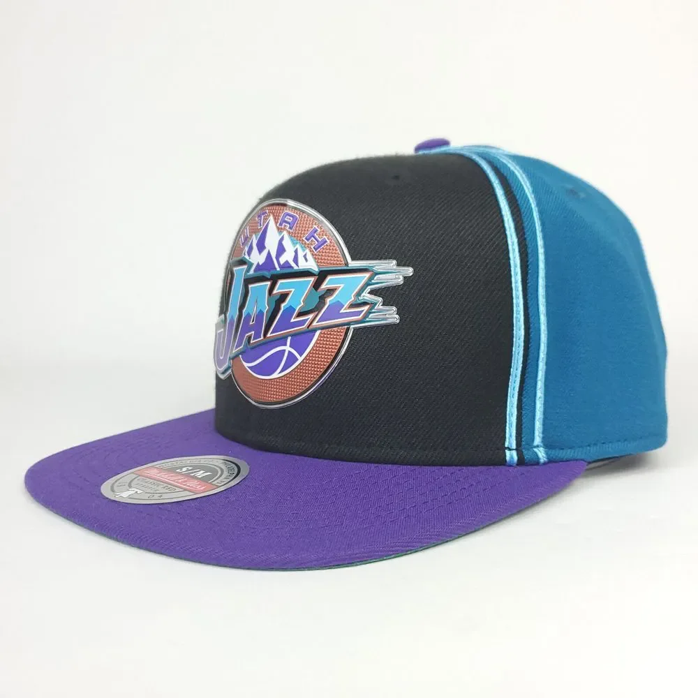 Utah‎ Jazz Mitchell & Ness NBA Flex Small-Medium Flatbill Hat Cap 3D Logo NWT